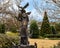 Bronze of Children playing with Birds in Elena`s Childrens Park at Christmas in University Park, Texas