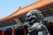 Bronze Chinese guardian lion statue