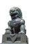 Bronze Chinese guardian lion statue isolated