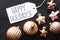 Bronze Christmas Tree Balls, Text Happy Holidays