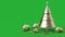 Bronze Christmas tree on green background 3d rendering for holiday content