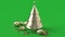 Bronze Christmas tree on green background 3d rendering for holiday content