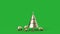 Bronze Christmas tree on green background 3d rendering for holiday content