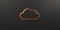 Bronze Cloud Logo. on black background 3D Rendering Illustration