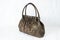 Bronze coloured crocodile skin handbag