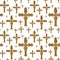 Bronze Cross on seamless background