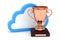 Bronze cup with cloud. 3D rendering.