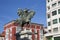 Bronze equestrian statue and monument to the Cid Campeador in the city of Burgos