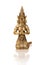 Bronze figure of thai fairy, a traditional Thai Buddhist character. isolate on a white background, close-up