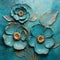 Bronze Flowers On Turquoise: Textured Compositions By Dariusz Klimczak