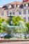 Bronze fountain on the Rossio Square