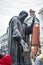 Bronze geoffrey chaucer Statue in canterbury town of kent county in uk