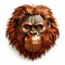 Bronze Gorilla Head: Highly Detailed Illustration On White Background