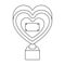 Bronze heart in the form of awards.The audience award for best film. Movie awards single icon in outline style vector