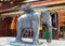 Bronze holy elephant statue at the side wall of Vihara at Wat Phra That Doi Suthep in Chiang Mai, Northern Thailand