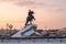 Bronze Horseman Monument to Peter the Great on the Senate Square in St. Petersburg in winter