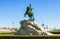 The Bronze Horseman is a monument to Peter I on Senate Square. St. Petersburg. Russia