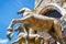 Bronze horses of St Mark`s Basilica over the Saint Mark`s Square