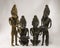 Bronze Indian figurines of a quartet of musicians on a white background