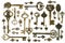 Bronze keys ornamental keys for clocks and treasure boxes