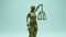 Bronze Lady Justice Statue Gold Judicial System Traditional Sculpture with Scales Quarter View