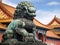 Bronze Lion in the Forbidden City in Beijing, China