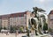 Bronze lion in front of the Berlin concert hall, Germany.