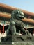 Bronze lion in front of the Forbidden City