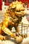 Bronze lion guarding the entrance to the inner palace of the Forbidden City. Beijing