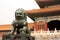 Bronze lion is guarding Forbidden City