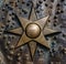 The bronze map of Zagreb, Croatia with a welcome sing on a star