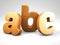 Bronze metal abc alphabet letters 3d render