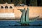 Bronze monument in the lagoon between Venice and Cimitero di San Michele