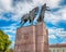 Bronze monument to Grand Duke Gediminas, Vilnius, Lithuania.