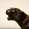 Bronze roaring tiger head antique statue detail