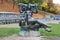 Bronze sculpture Bosorka, Slovakian witch by Tibor Bartfay