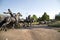 Bronze sculpture in Centennial Land Run Monument Oklahoma