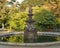 Bronze sculpture and fountain in the Crystal Palace Gardens in Porto, Portugal.