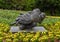 Bronze sculpture of a man lovingly embracing a woman at the Dallas Arboretum and Botanical Garden