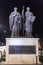 Bronze sculpture of St Cyril and St Methodius brothers in downtown Skopje, Macedonia