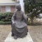 Bronze sculpture titled \'St. Francis\' by artist Beverly Steigerwald in downtown Edmond, Oklahoma.