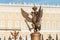 Bronze sculpture of two headed eagle on Palace Square in Saint Petersburg, Russia