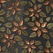 Bronze seamless texture with carving flowers pattern, 3D illustration, 3d panel