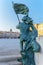 Bronze soldier statue with flag, Trieste, Italy