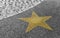 Bronze Star on the granite floor in black and white