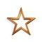 Bronze star icon. 3D render illustration