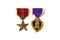 Bronze star and Purple heart medals