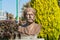 Bronze statue of Allahverdi Khan who sponsored the construction Allahverdi Khan Bridge, known as Si-o-seh pol or bridge of thirty-