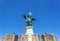 Bronze Statue of the archangel Michael on top of Castel Sant Angelo (castle of the holy angel) in Rome