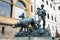 Bronze statue dog handler at Konopiste castle, Czech Republic